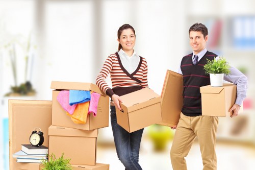 Household items being carefully transported during a local removal