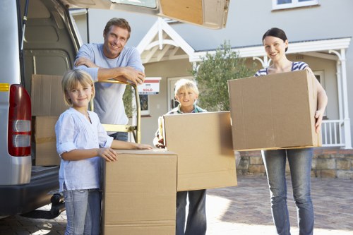 Mover navigating stair access at a property in Removalservices
