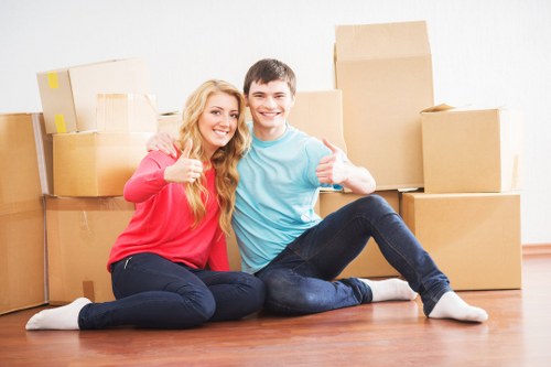 Careful handling of household items during a move