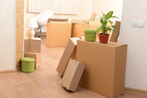 Van loaded securely with removal equipment and boxed items